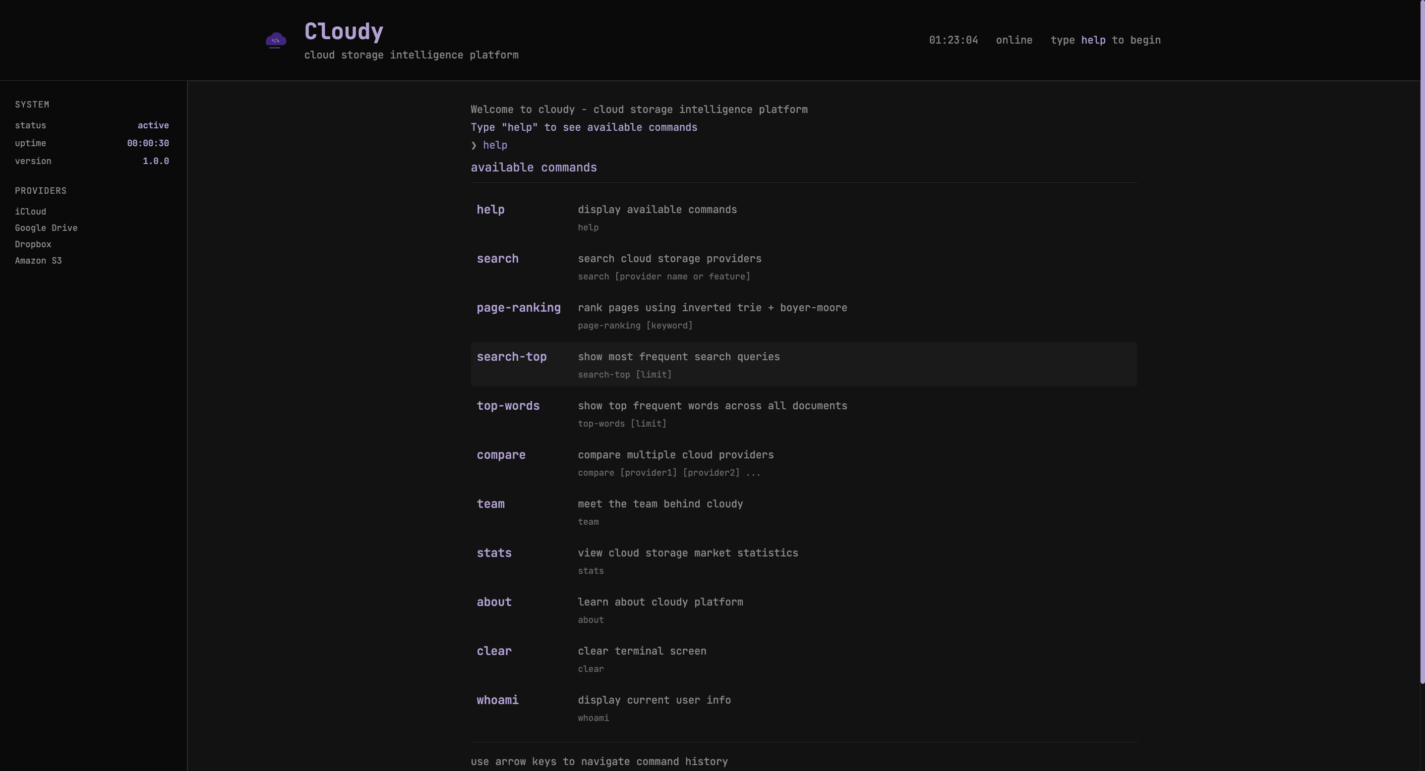 Help and command reference