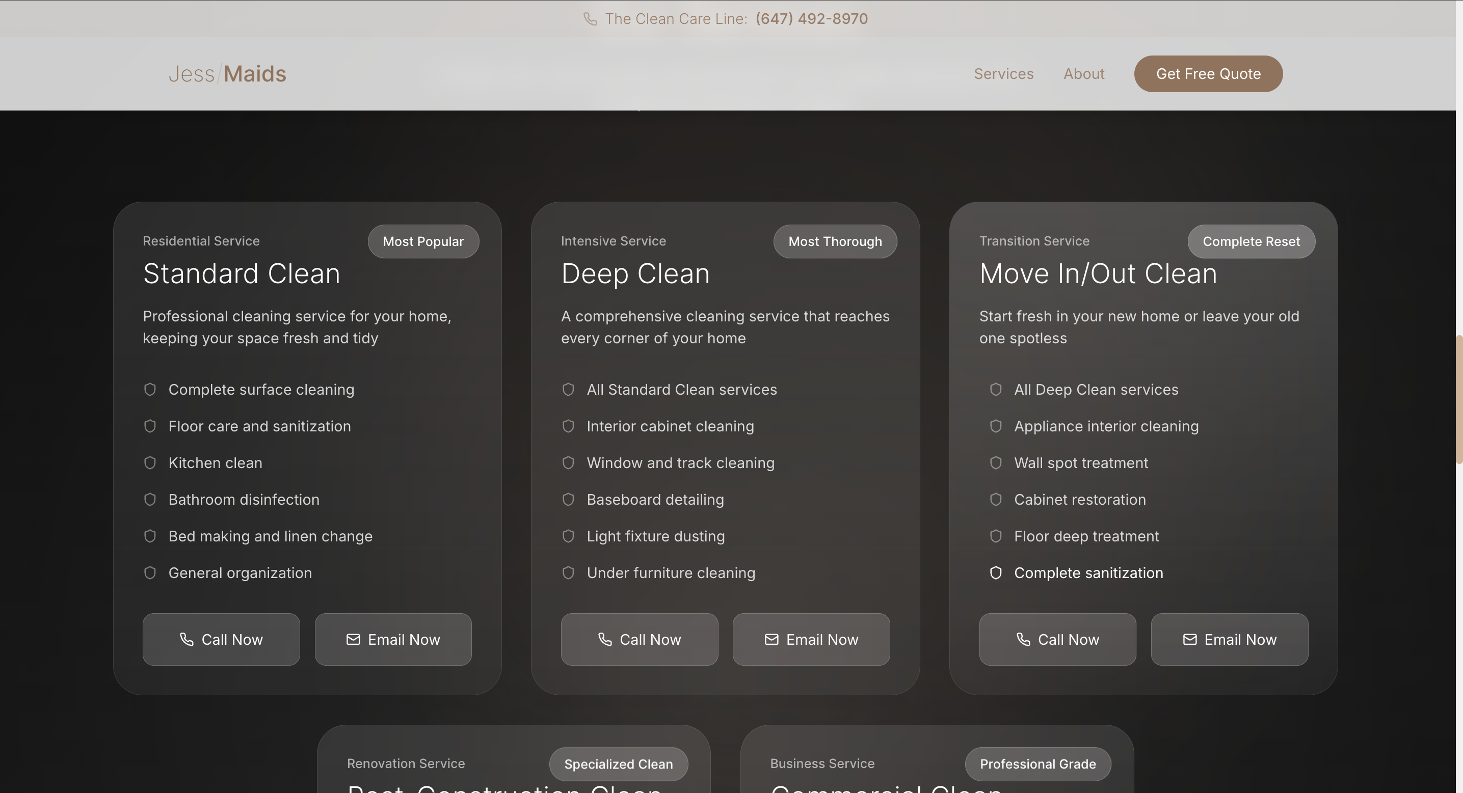 Services and booking