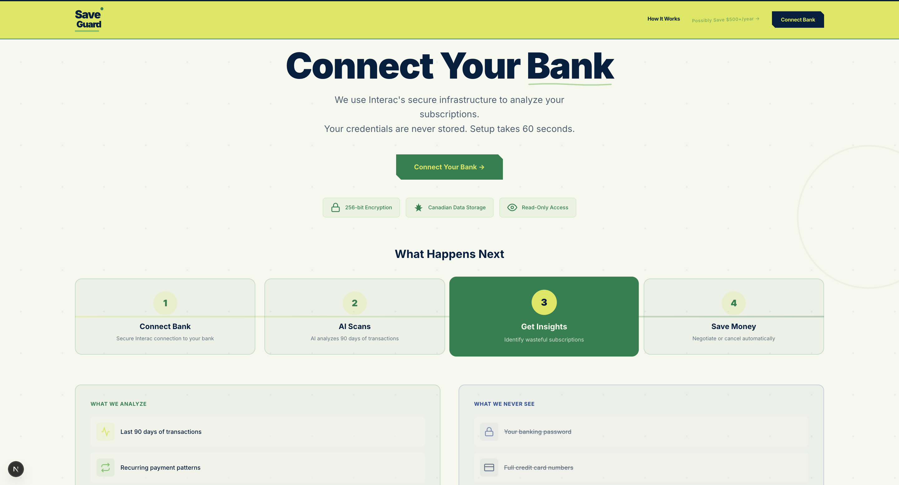 Bank connection flow