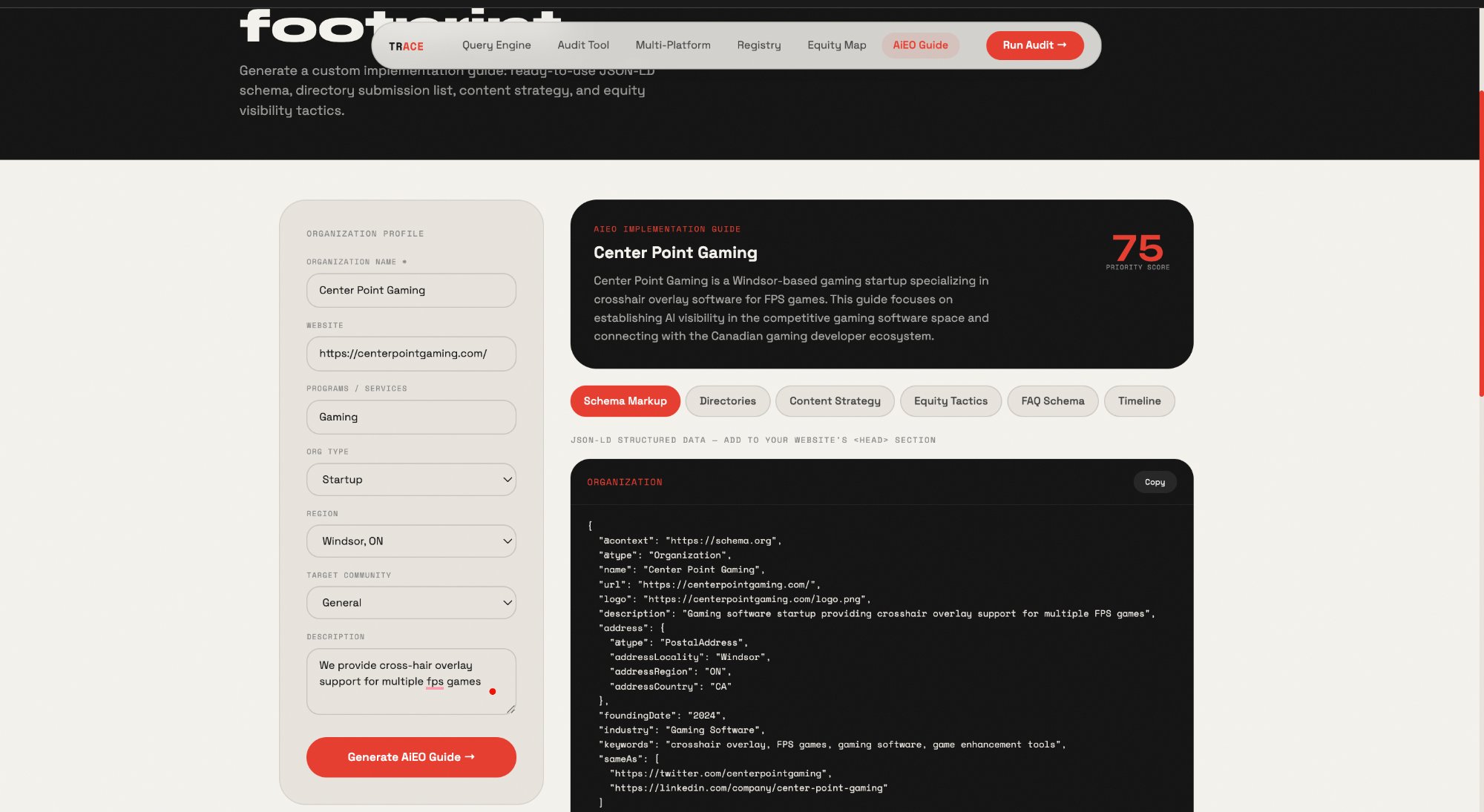 AiEO implementation guide with live JSON-LD schema generation